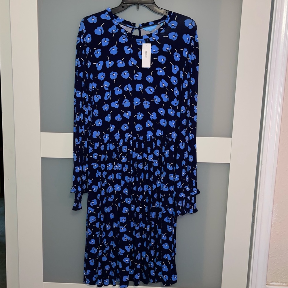 Draper James Dress Medium Navy, Blue and White